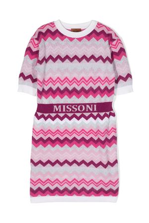 Deep pink wool blend dress MISSONI KIDS | MT1B21W0012999